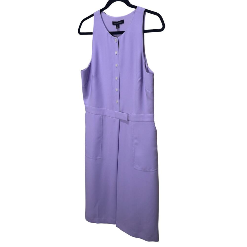 Banana Republic Lavender Button-Front Sleeveless Midi Dress 12P NWT - Picture 3 of 7
